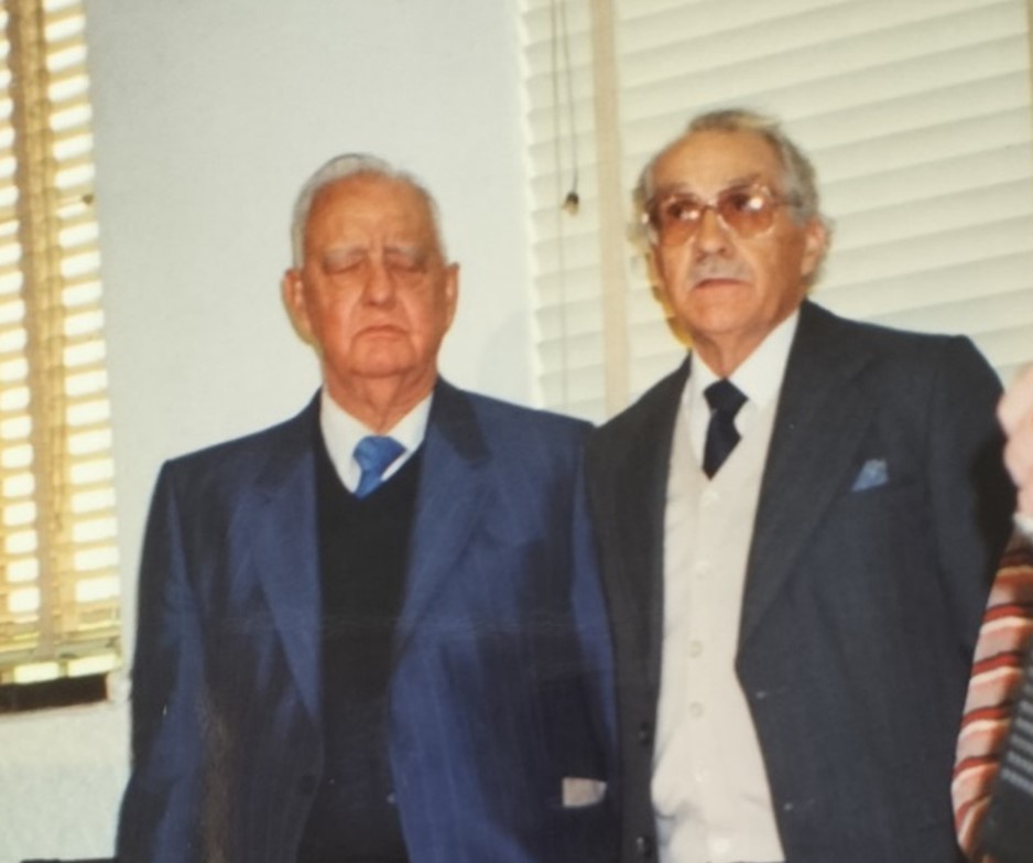 Mr Ernst Kruger, executive director of Braille Services, with Mr PJ (Oom Doep) du Plessis, teacher at the Tshilidzini School for the Blind in Shayandima, Thohoyandou, Limpopo Province. Mr Du Plessis was the designer of the first Venda braille system.